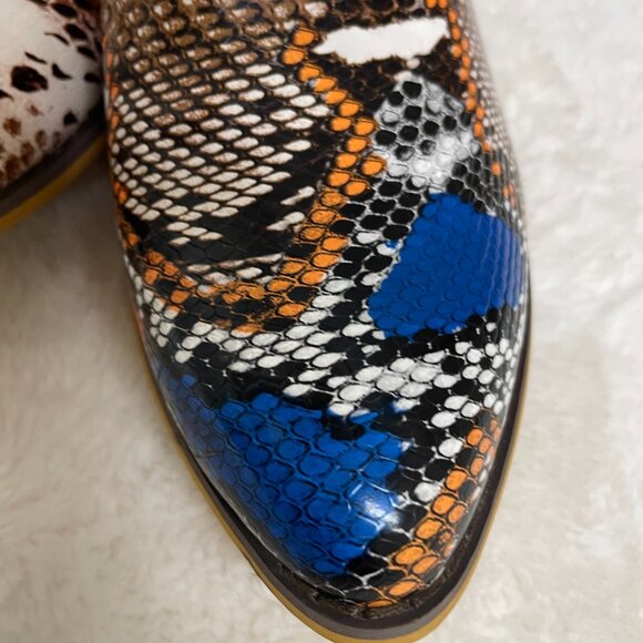 Chase & Chole Lolo Women's Wester Ankle Boots, 2" heel, Snakeskin Design Size 11 - Picture 3 of 11